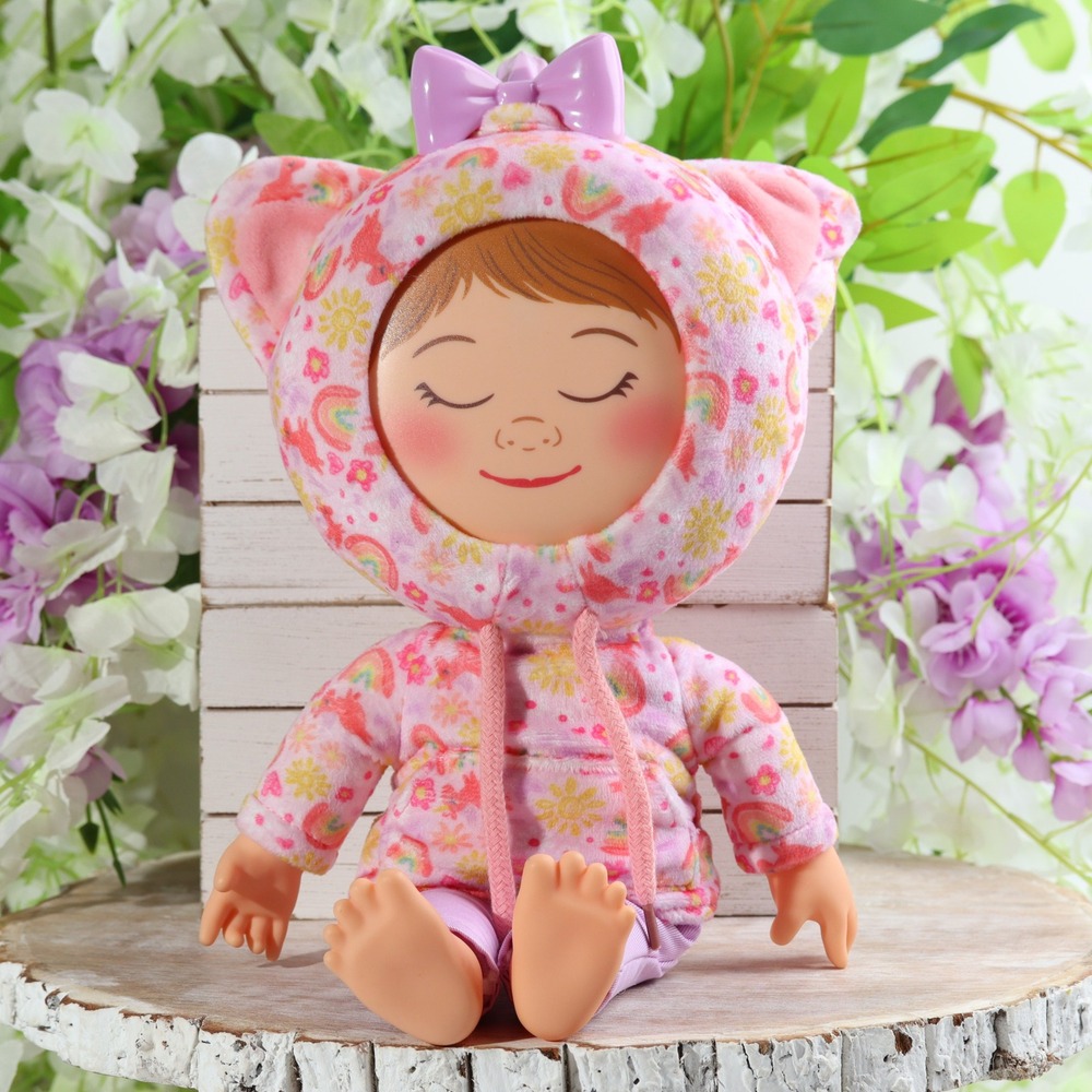 Mattel What's Her Face Doll Pink Cat Hoodie Rotating Expressions 8 Inch